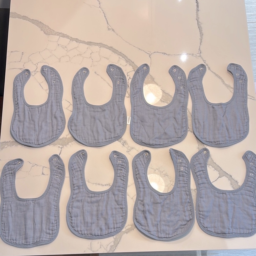 Muslin Cotton Baby Bibs (8 pack)